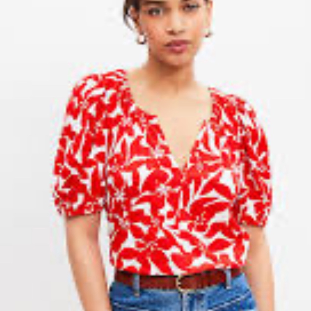 Red Floral Women's Top